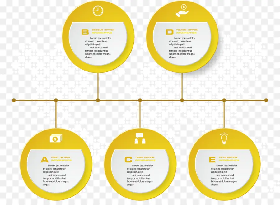 Cercles Infographiques，Jaune PNG