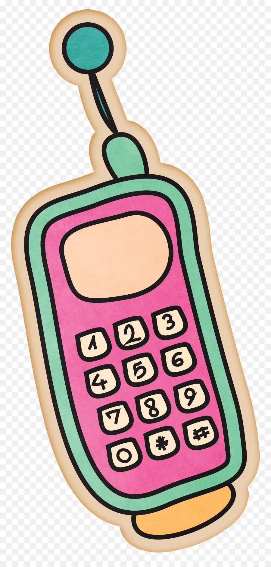 Téléphone Mobile，Dessin Animé PNG