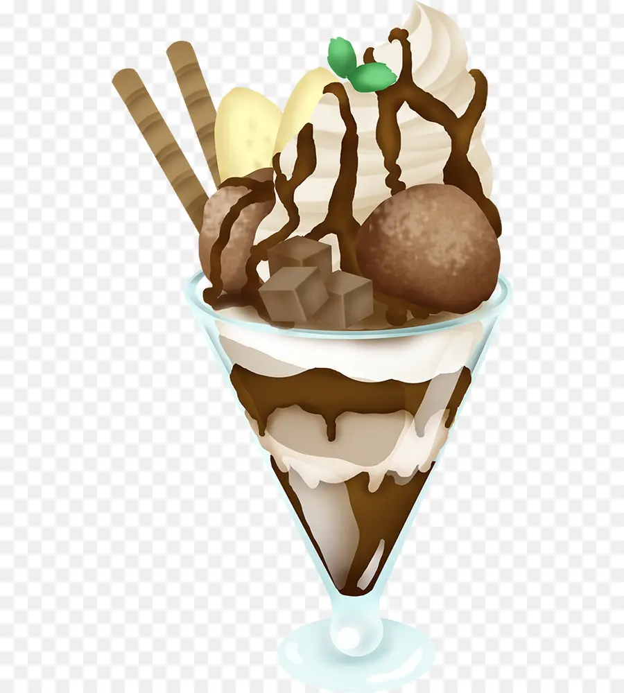 Crème Glacée，Sundae PNG