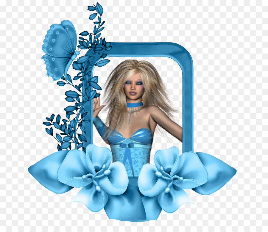 Femme Avec Des Fleurs，Fleurs Bleues PNG