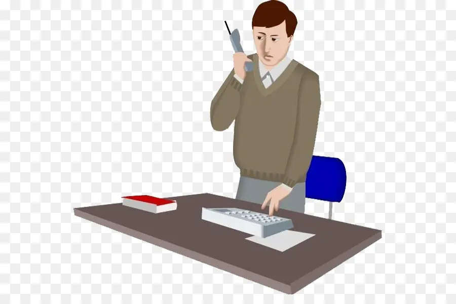 Homme Au Téléphone，Bureau PNG