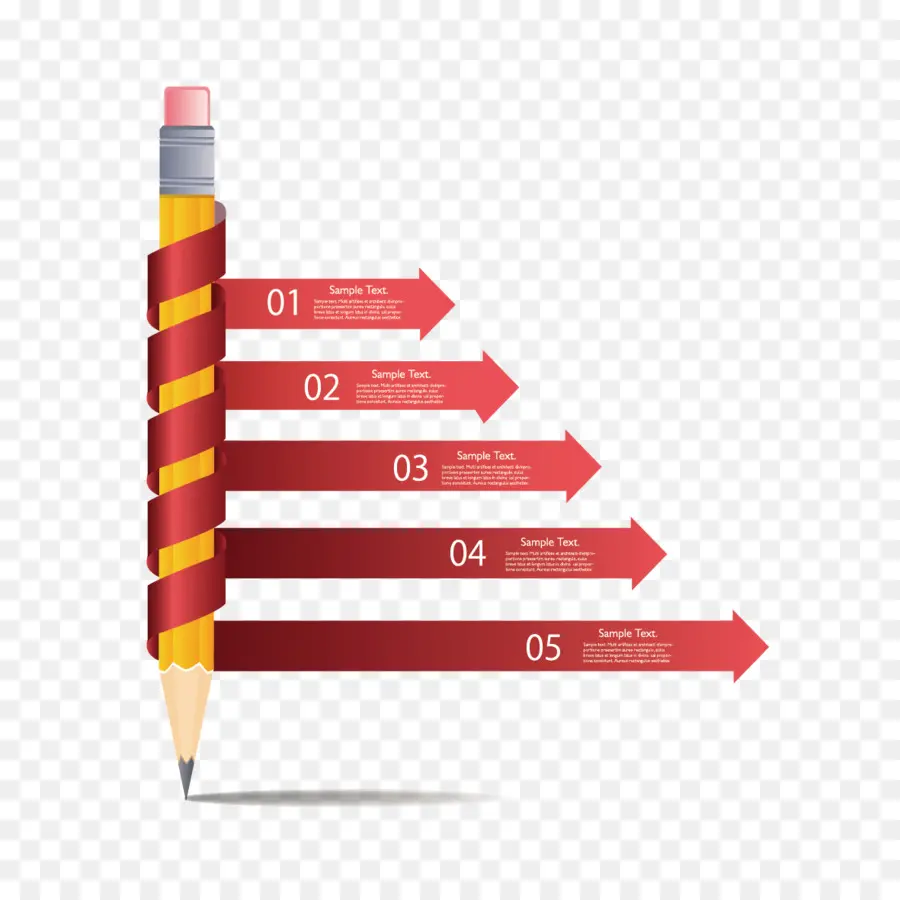 Crayon Avec Infographie，Flèches PNG