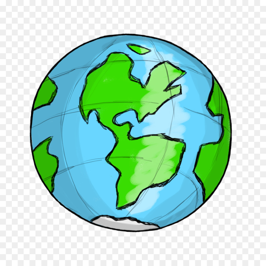 Globe Doodle Vert Et Bleu，Terre PNG