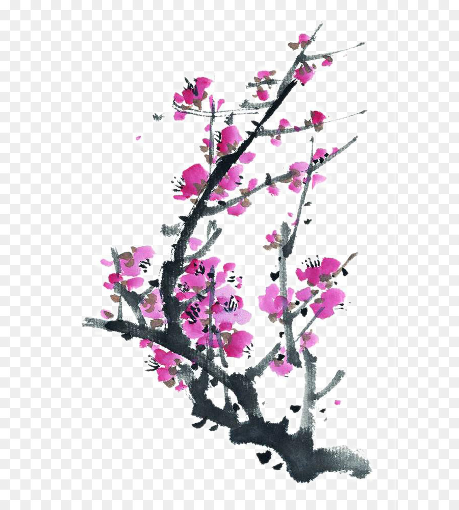 Arbre En Fleurs，Fleurs Roses PNG