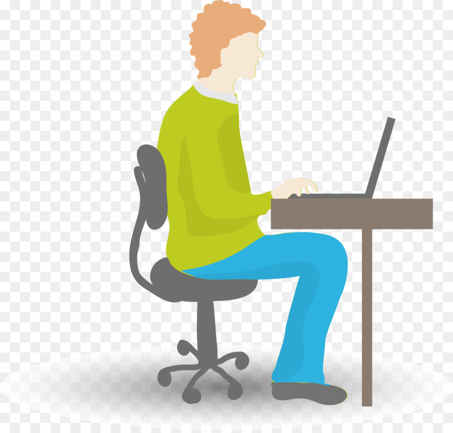 Homme Au Bureau，Ordinateur Portable PNG