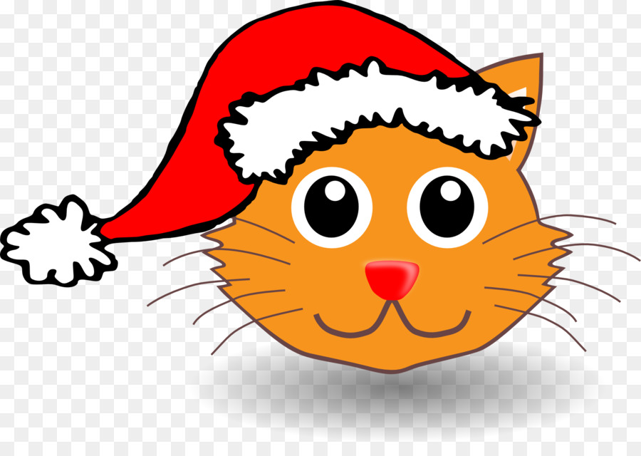 Chat，Chapeau De Père Noël PNG