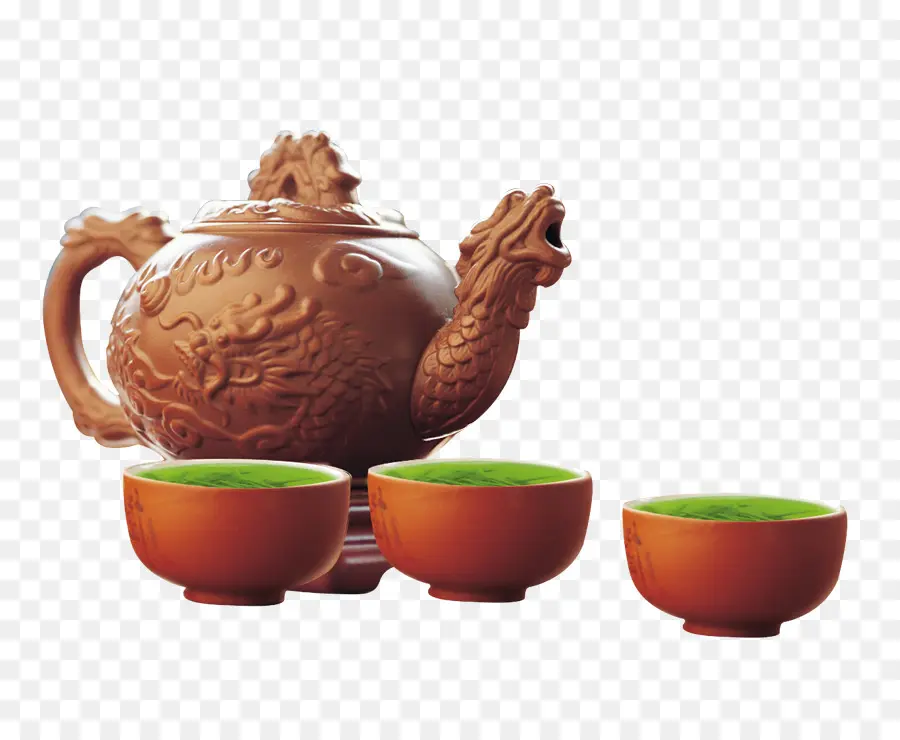 Théière Et Tasses，Thé PNG