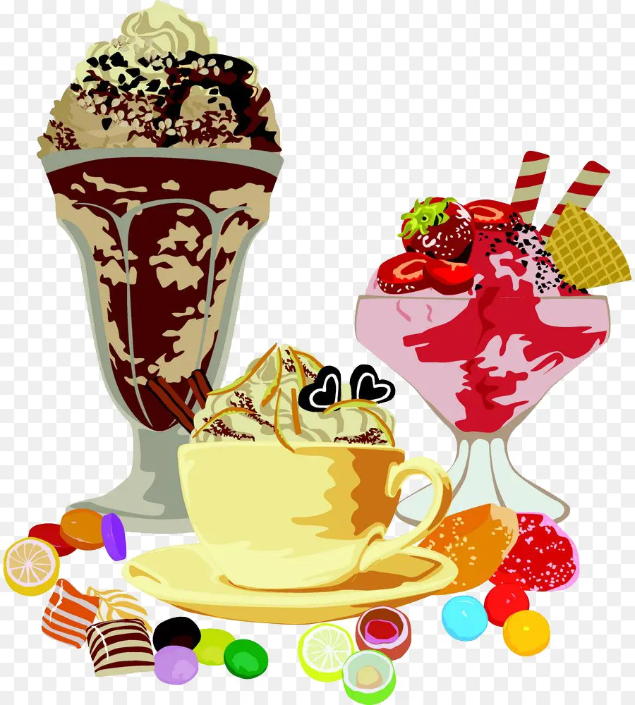 Coupes Glacées，Dessert PNG