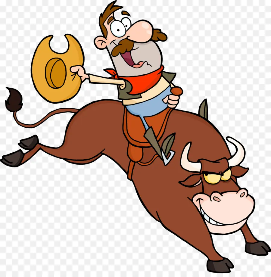 Cowboy De Dessin Animé，Taureau PNG