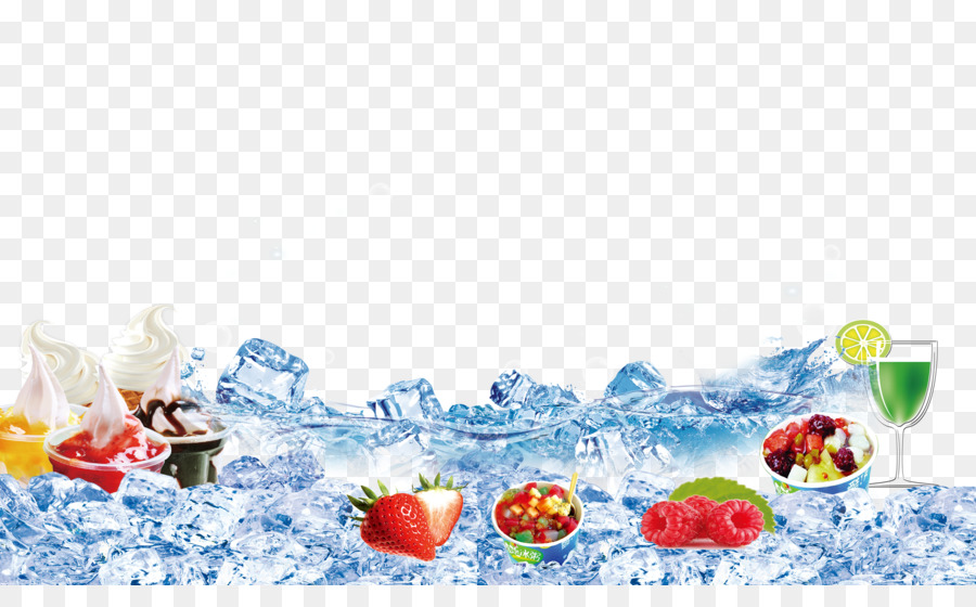 Glace Et Fruits，Fraise PNG