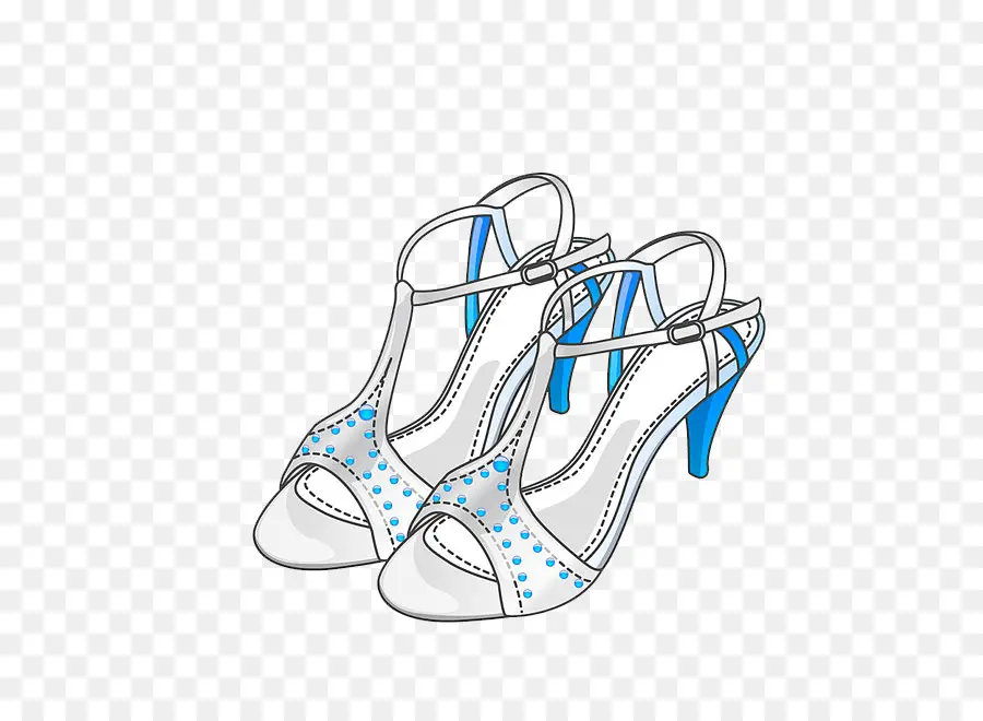 Sandales Bleues Et Blanches，Mode PNG