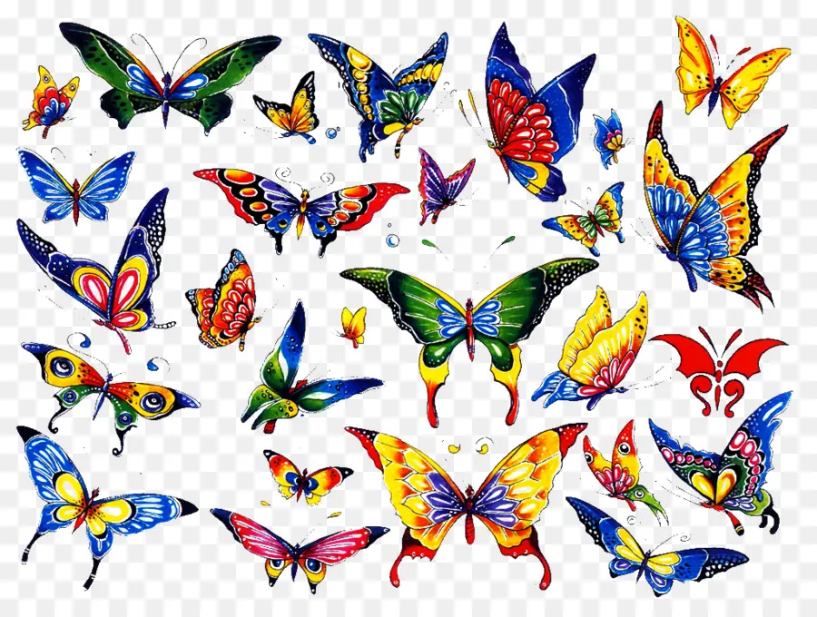 Papillons Colorés，Ailes PNG