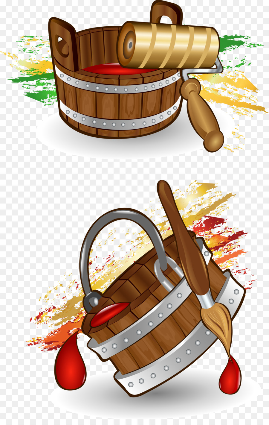 Pot De Peinture，Rouleau à Peinture PNG