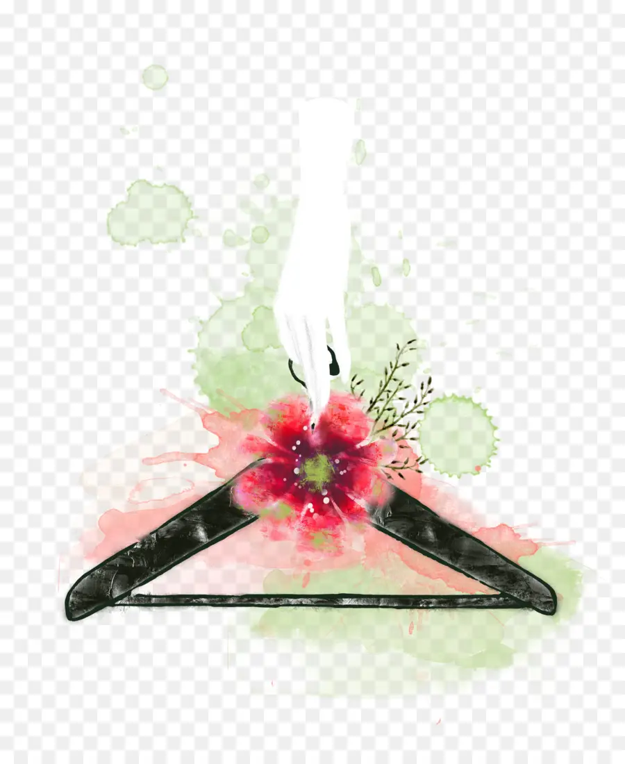 Cintre Avec Fleur，Main PNG