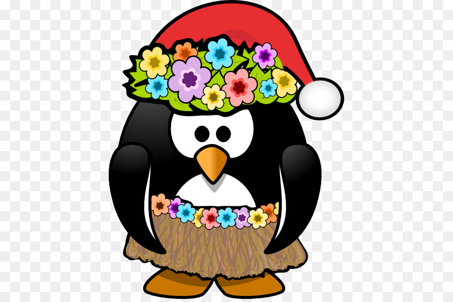 Pingouin En Jupe Hula，Hula PNG