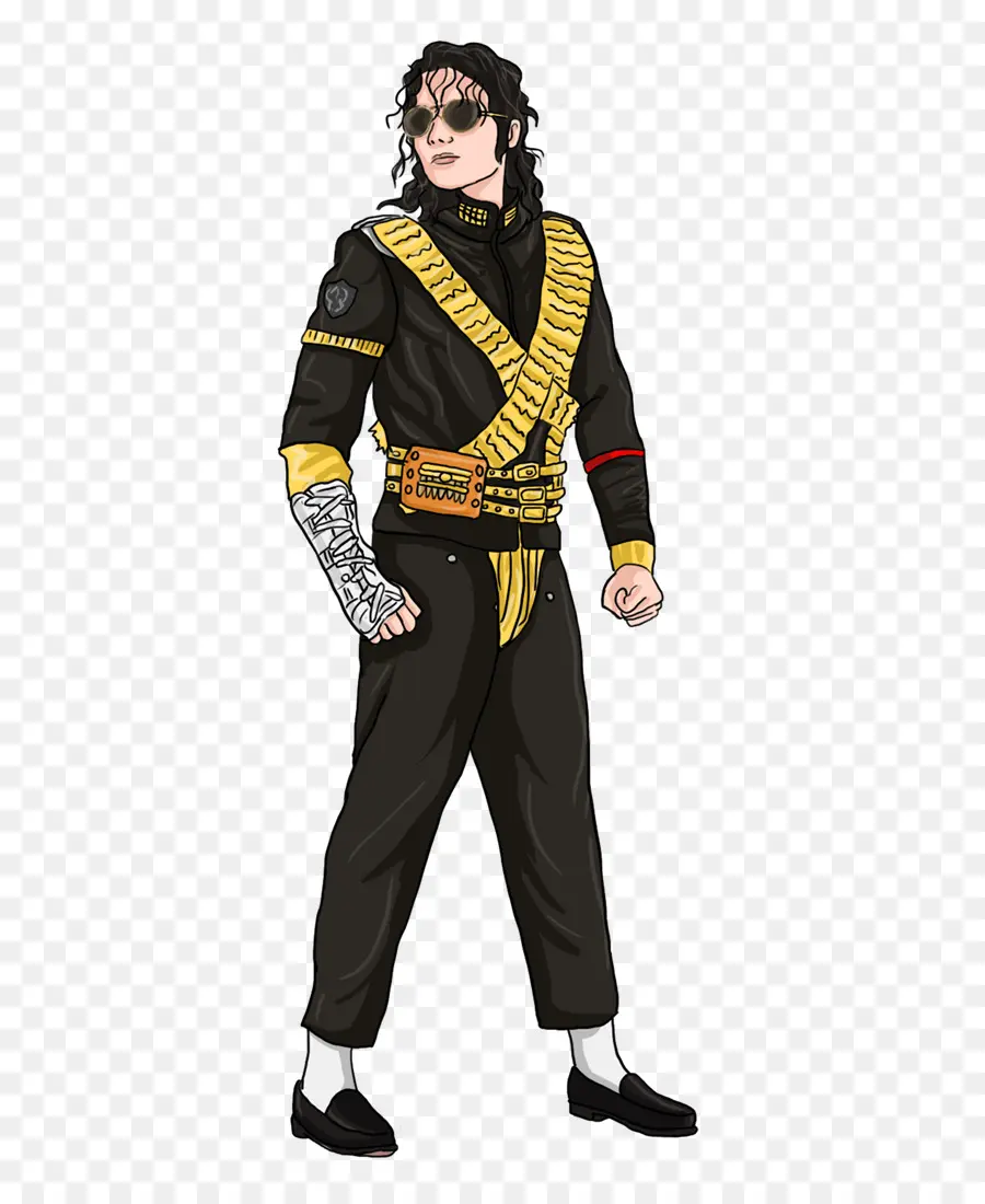 Tenue Noire Et Dorée，Costume PNG