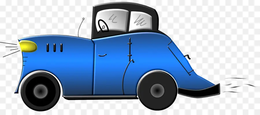 Voiture Bleue，Dessin Animé PNG