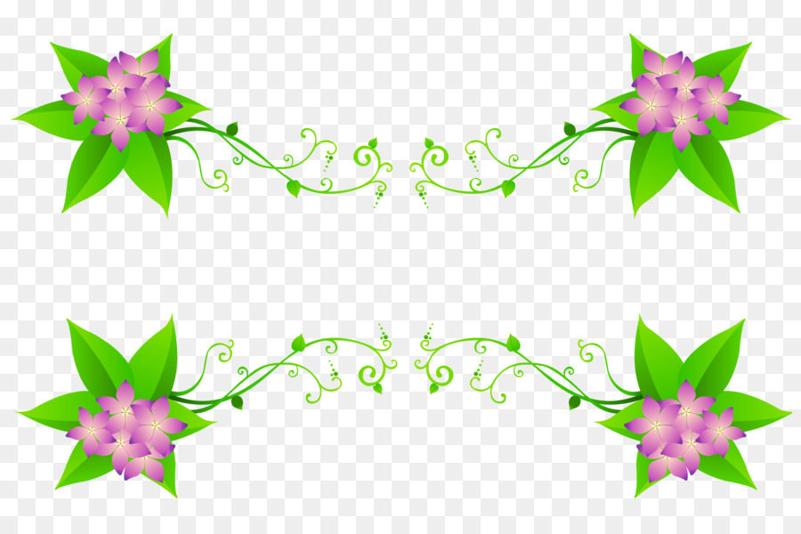 Bordure Florale，Fleurs PNG