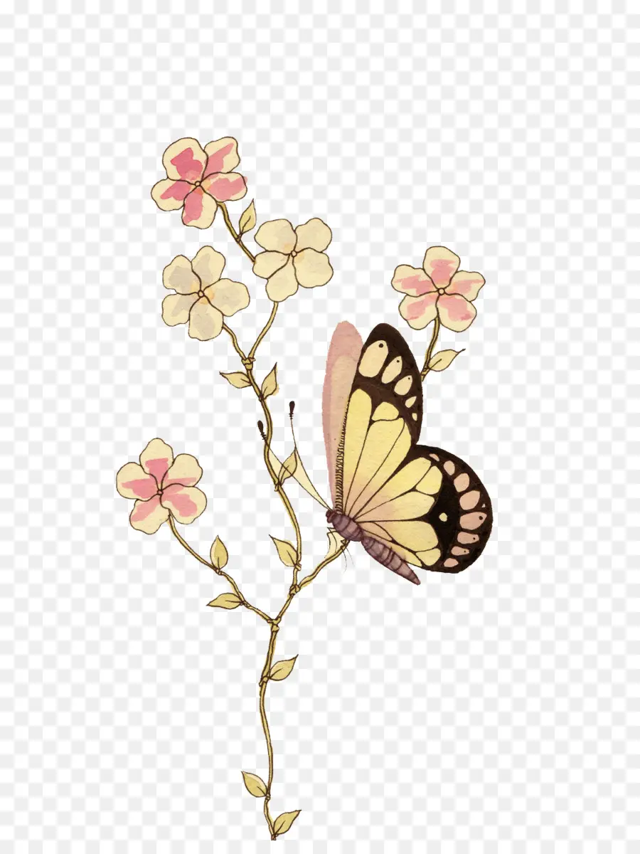 Papillon Et Fleurs，Nature PNG