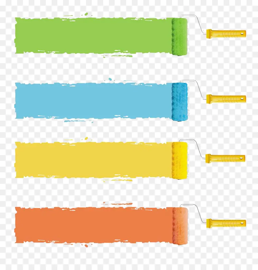 Rouleaux à Peinture Colorés，Peinture PNG