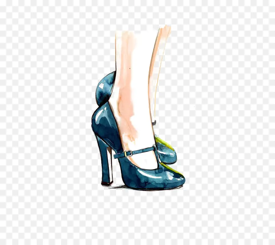 Talons Mary Jane Bleus，Mode PNG