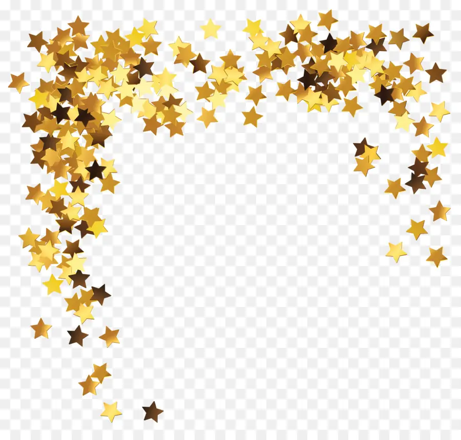 Confettis étoiles，Jaune PNG