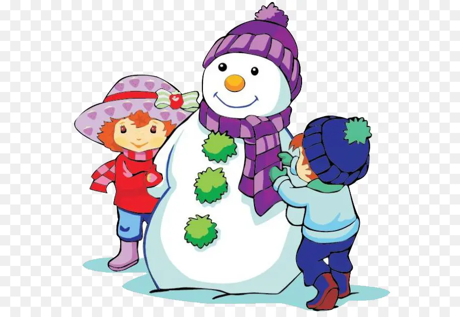 Bonhomme De Neige Avec Des Enfants，Neige PNG