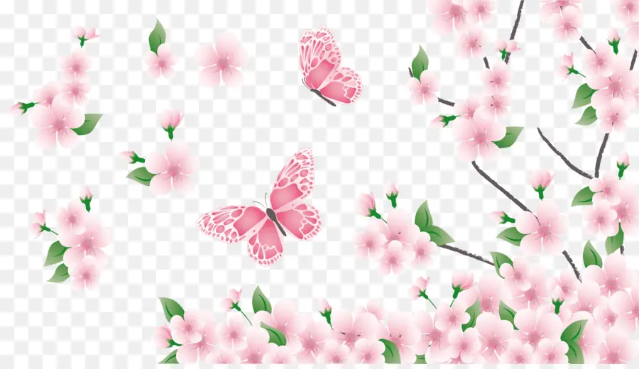 Branche De Fleurs De Cerisier，Fleurs PNG