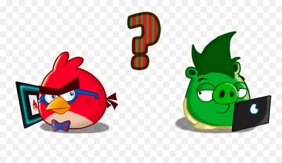 Oiseau Rouge Et Cochon Vert，Angry Birds PNG