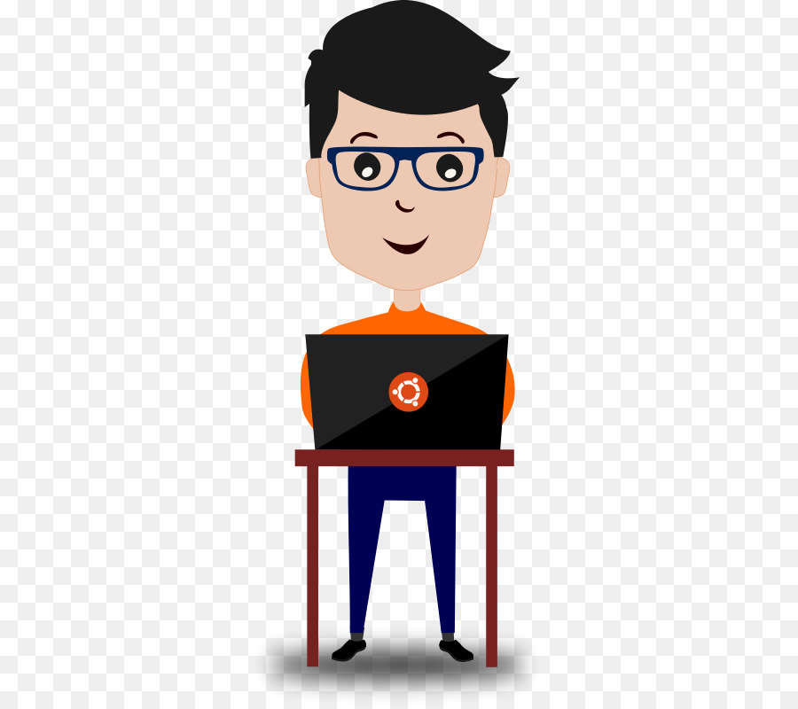 Homme De Dessin Animé，Ordinateur Portable PNG