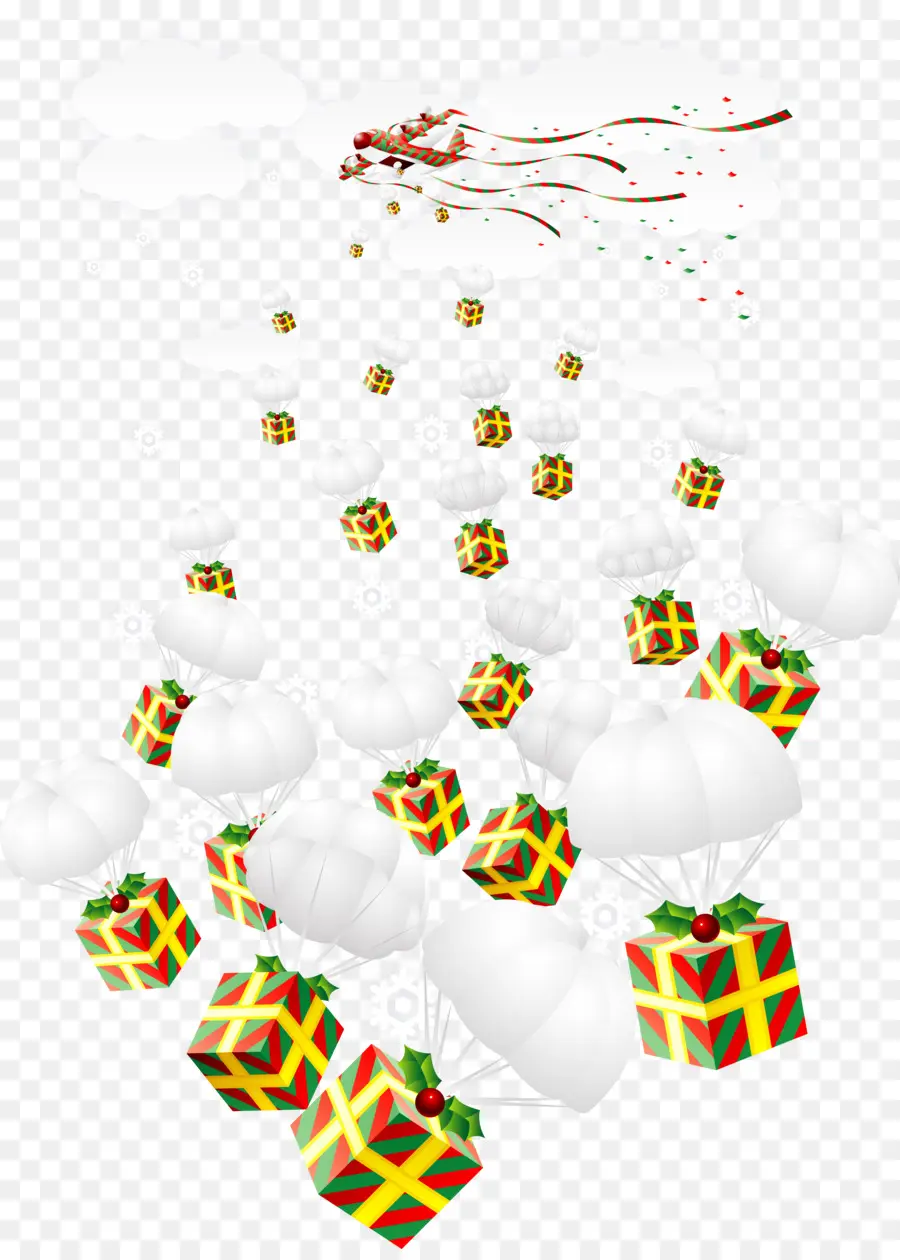 Père Noël Et Cadeaux，Présente PNG