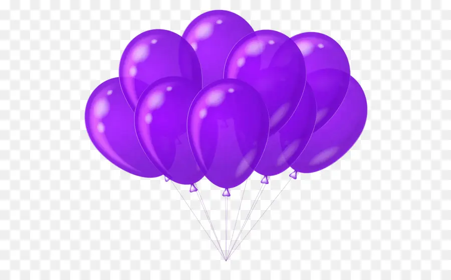 Ballons Violets，Faire La Fête PNG