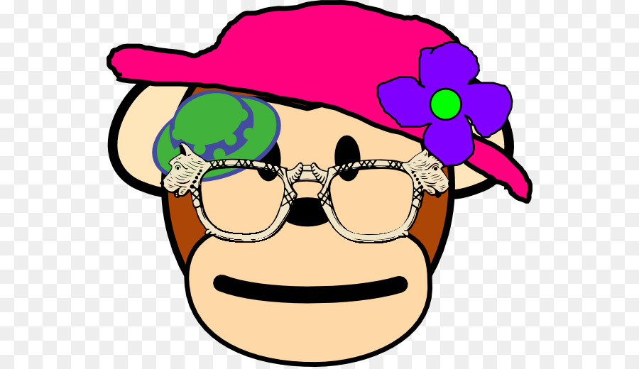 Singe Avec Lunettes Et Chapeau，Animal PNG