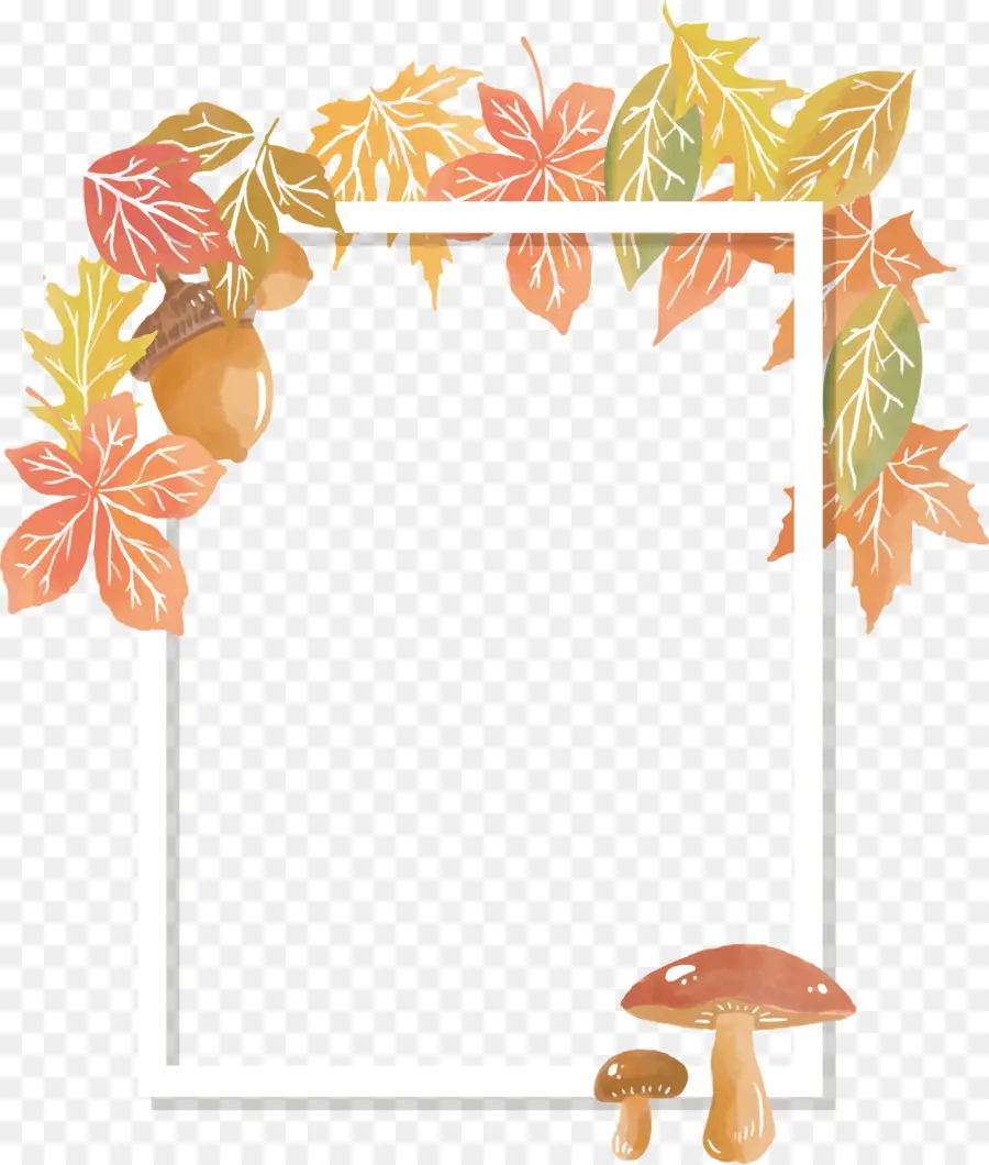 Feuilles D'automne Et Champignons，Glands PNG