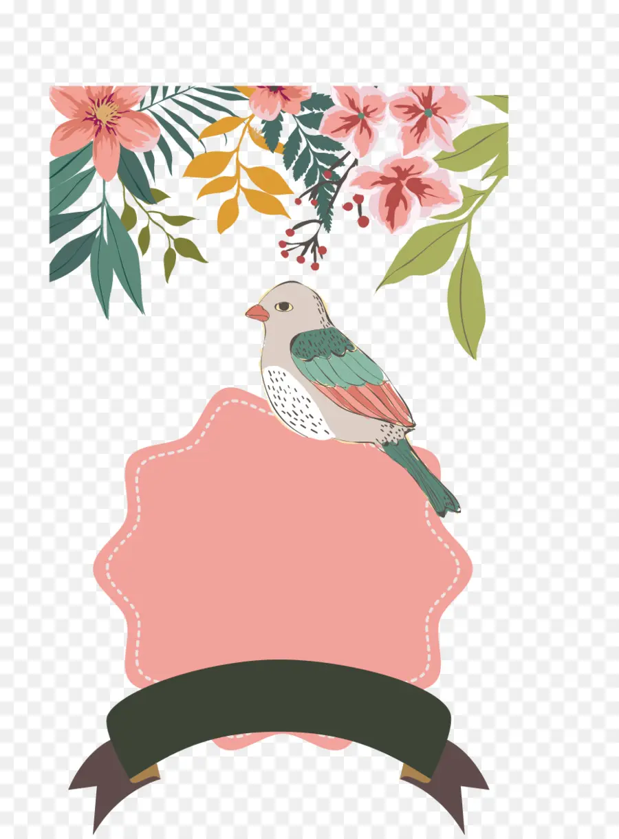 Oiseau，Fleurs PNG