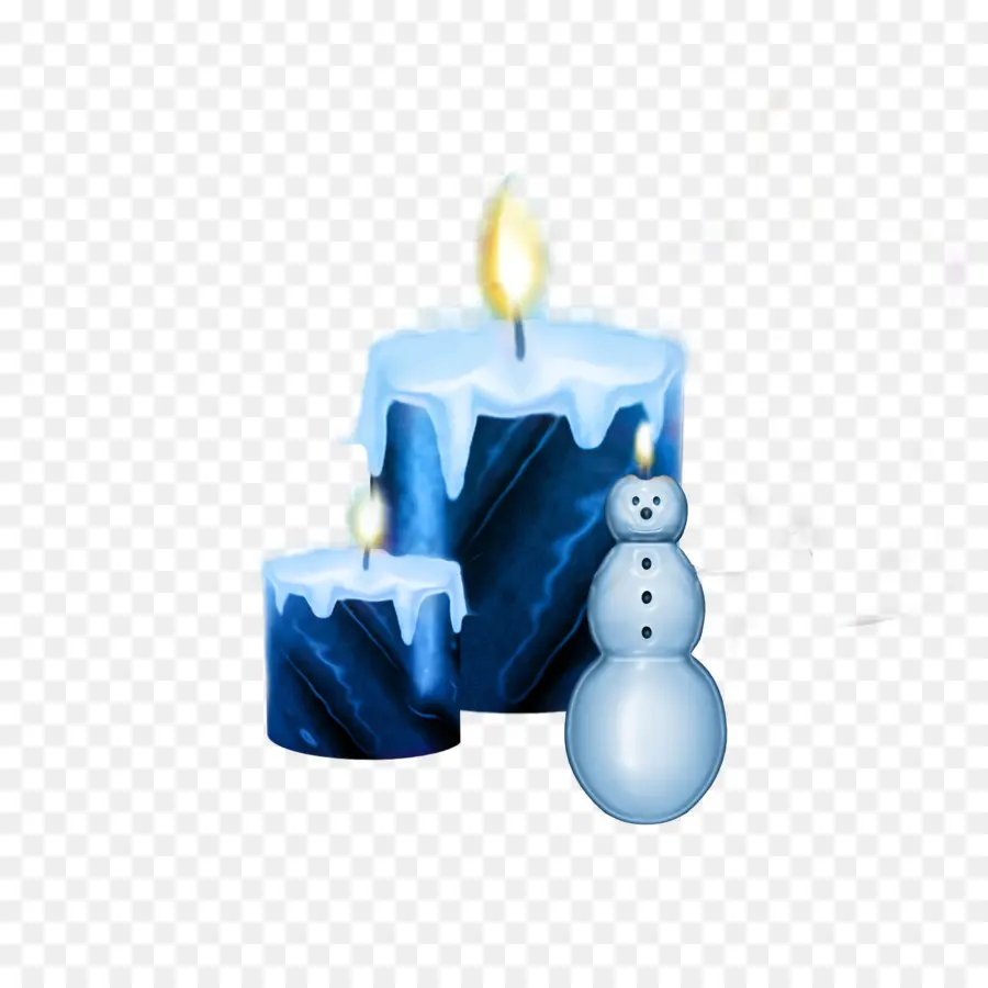 Bougies Bleues，Bonhomme De Neige PNG