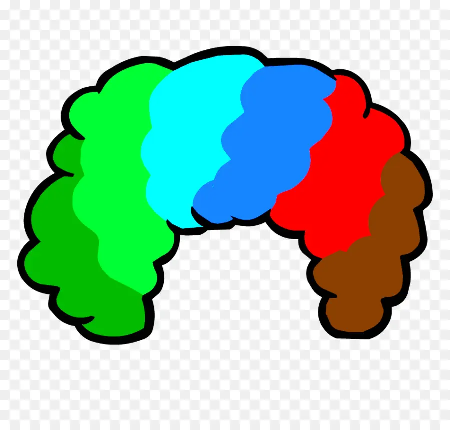 Perruque Colorée，Cheveux PNG