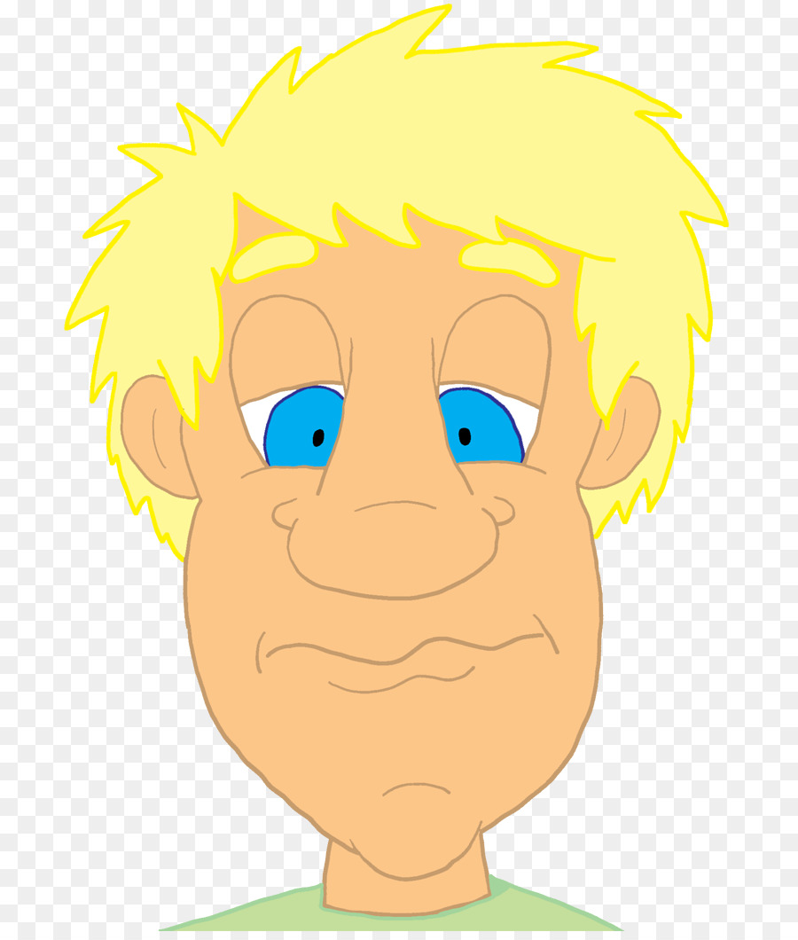 Visage De Dessin Animé，Cheveux Blonds PNG