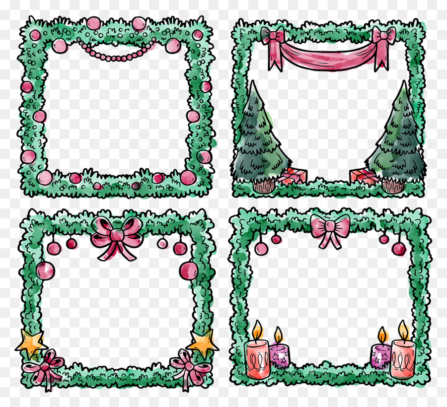 Cadres De Noël，Décorations PNG