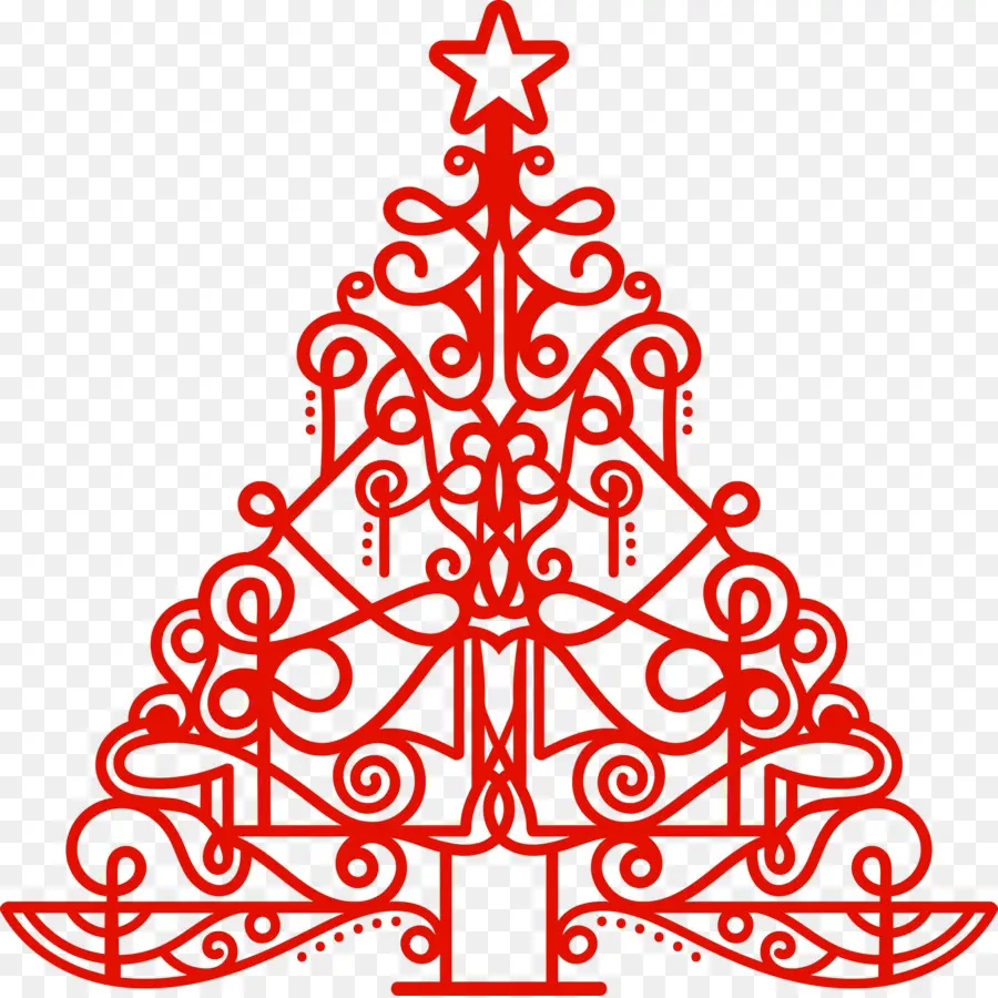 Arbre De Noël Rouge，Étoile PNG