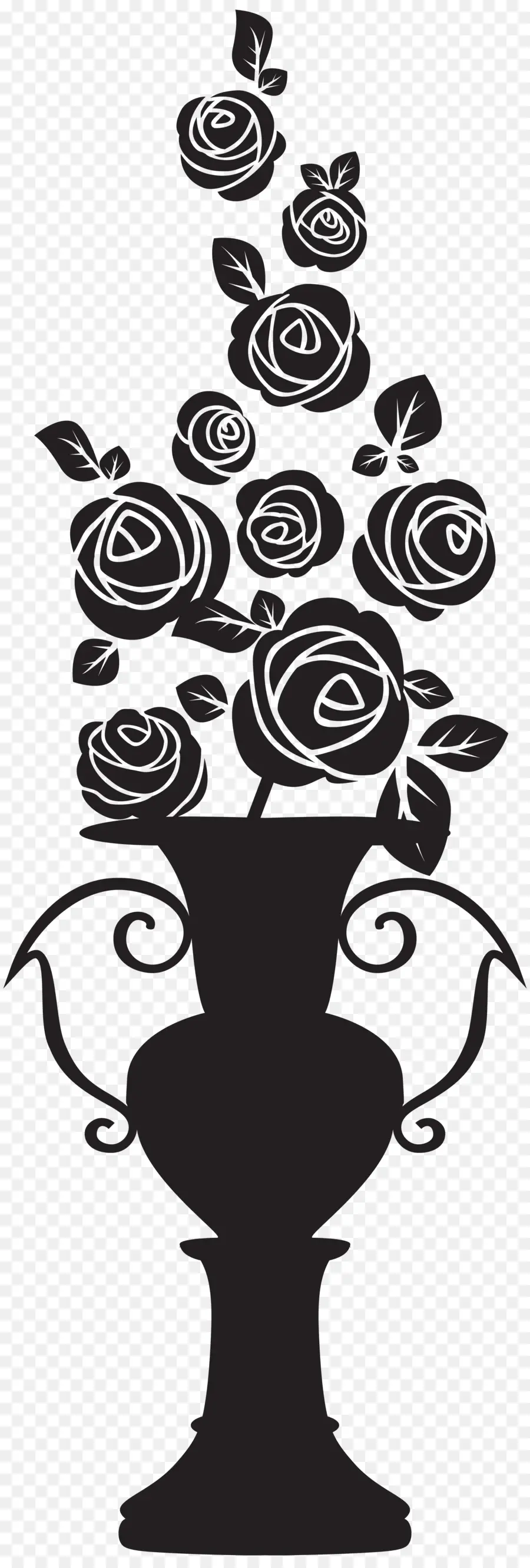 Silhouette，Rose PNG