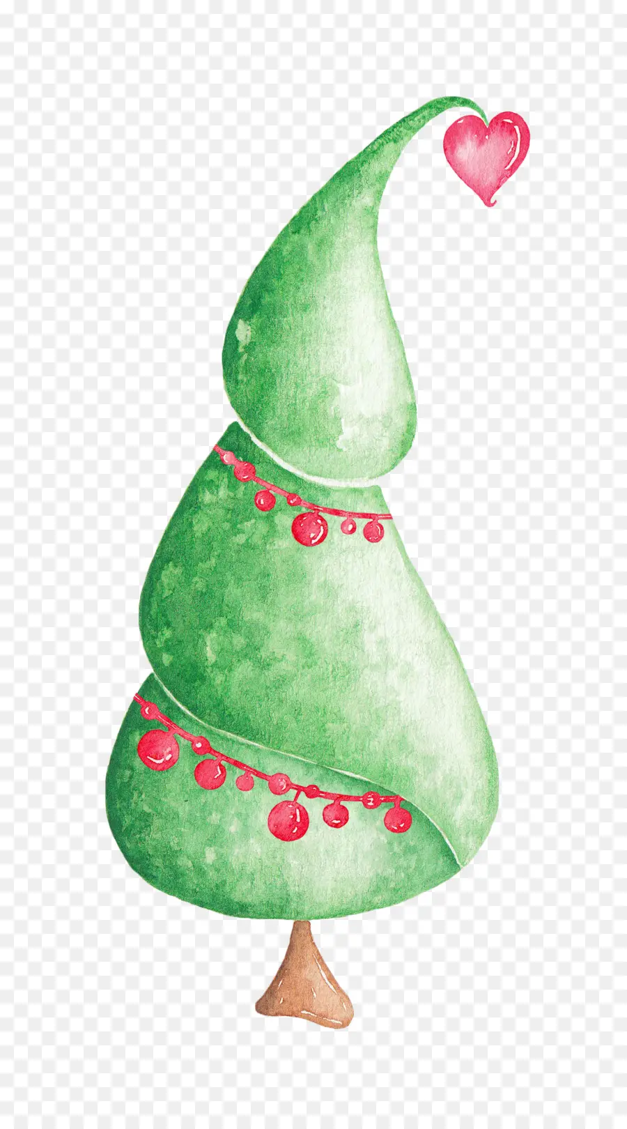 Arbre De Noël Vert，Ornements Rouges PNG