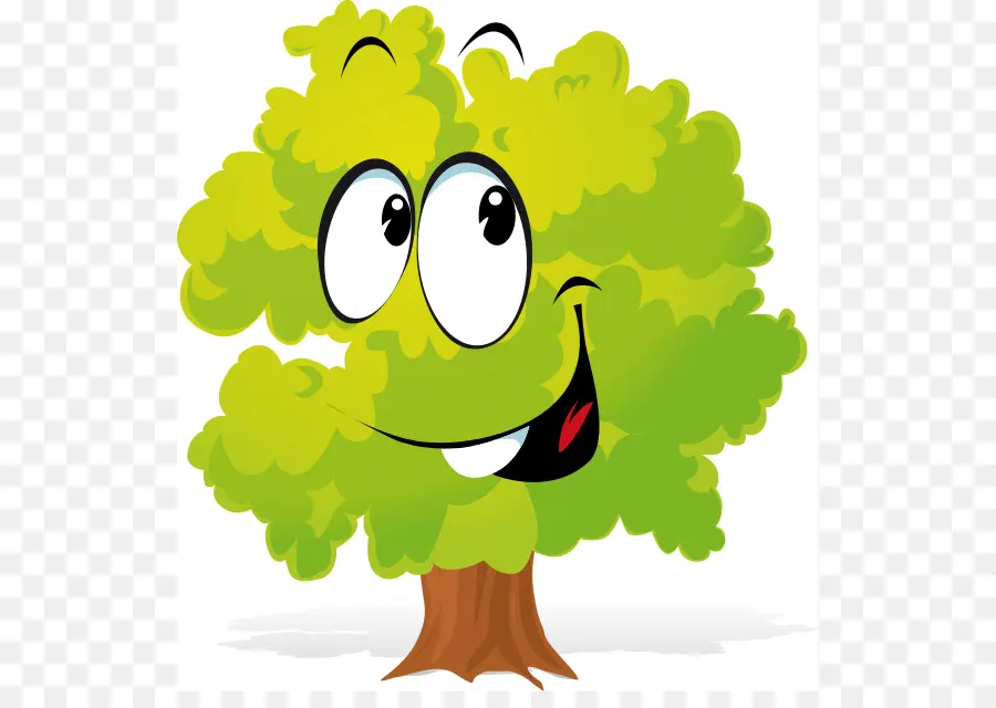 Arbre De Dessin Animé，Souriant PNG