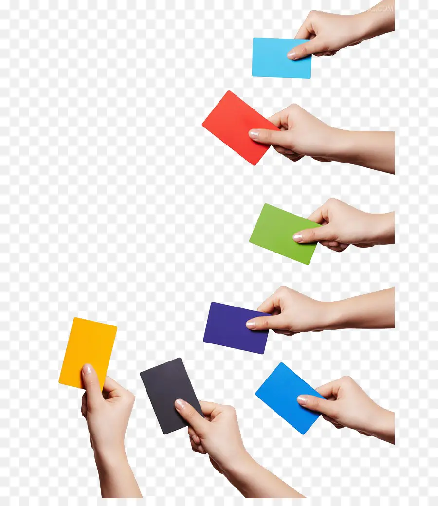 Cartes Colorées，Mains PNG