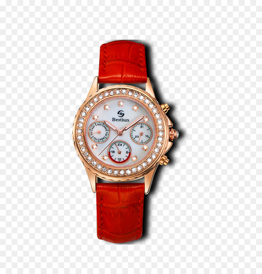 Montre à Bracelet Rouge，Analogique PNG