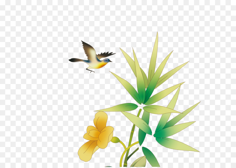 Oiseau，Bambou PNG