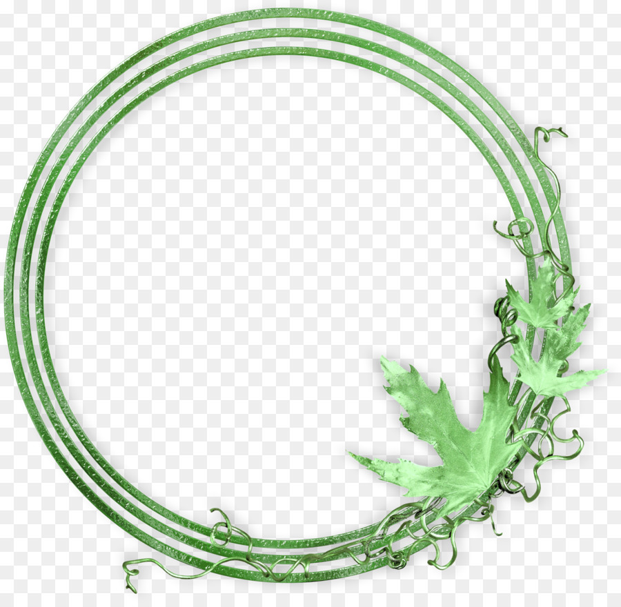 Cadre De Cercle Vert，Feuilles PNG