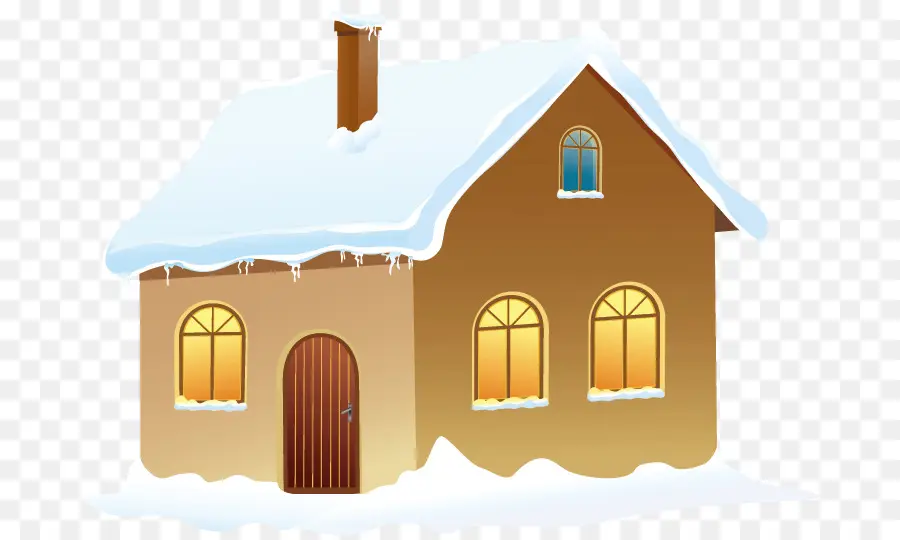 Maisons Enneigées，Hiver PNG