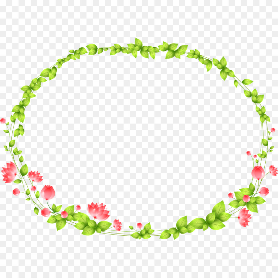 Couronne Florale，Vert PNG