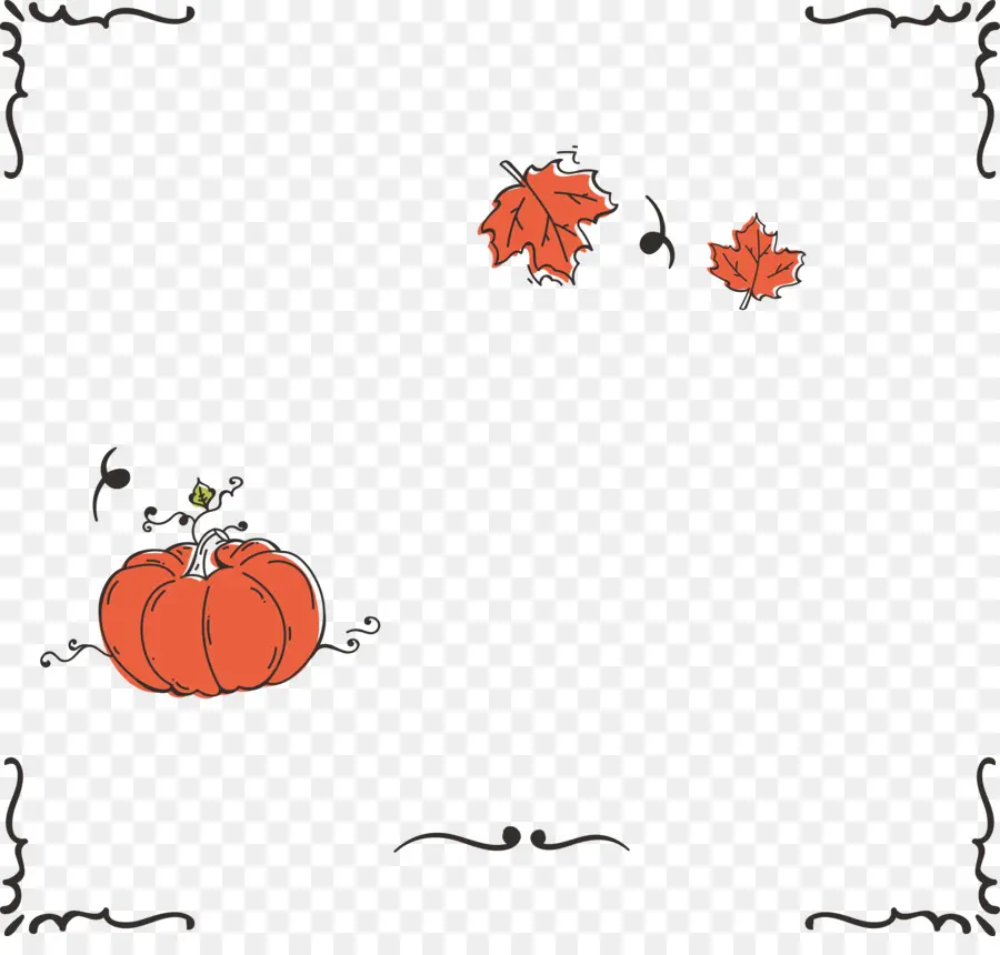 Citrouille Et Feuilles，Automne PNG